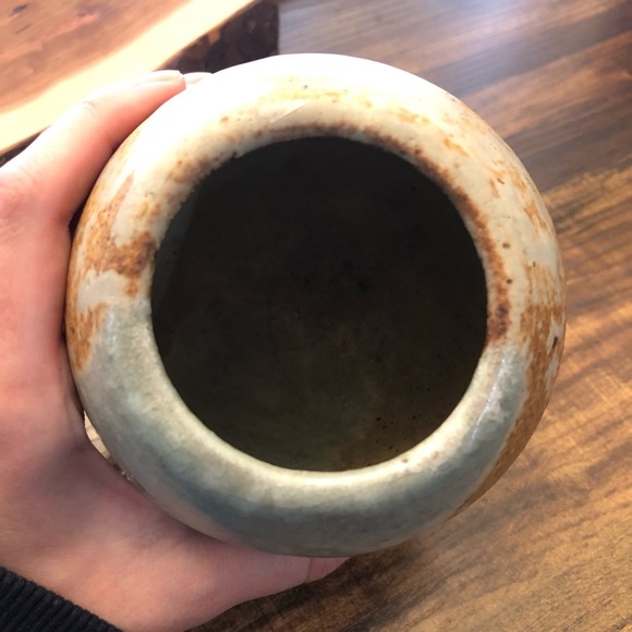 Rustic Brown and Baby Blue Ceramic Vase - Picture 14 of 14